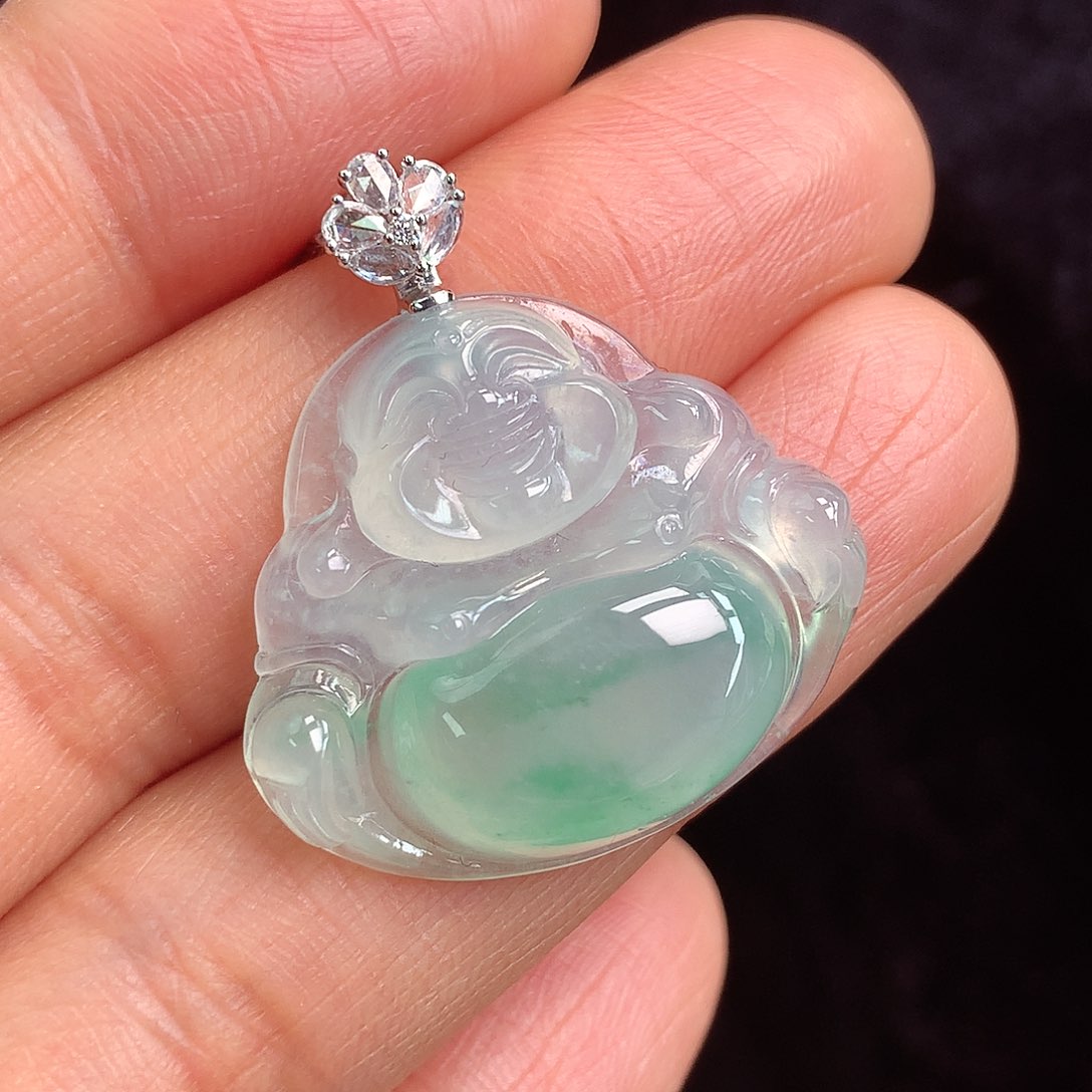 翡翠颈饰18K金镶嵌上新