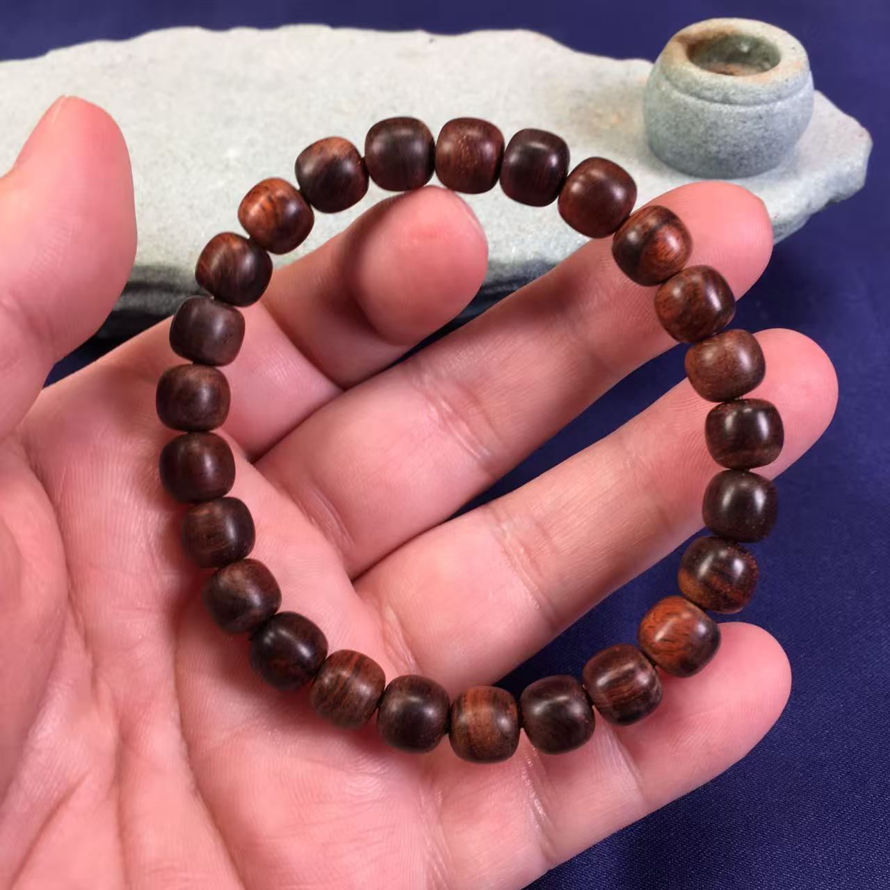 （降香黄檀）越南黄花梨老料无胶无蜡8*8老型珠单圈手链随机发货