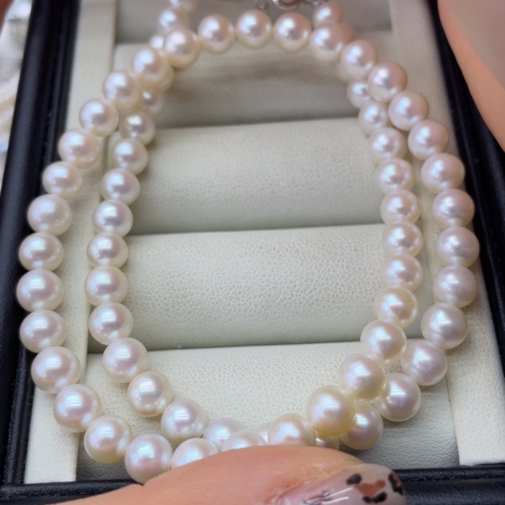 淡水珍珠项链银S925镶嵌