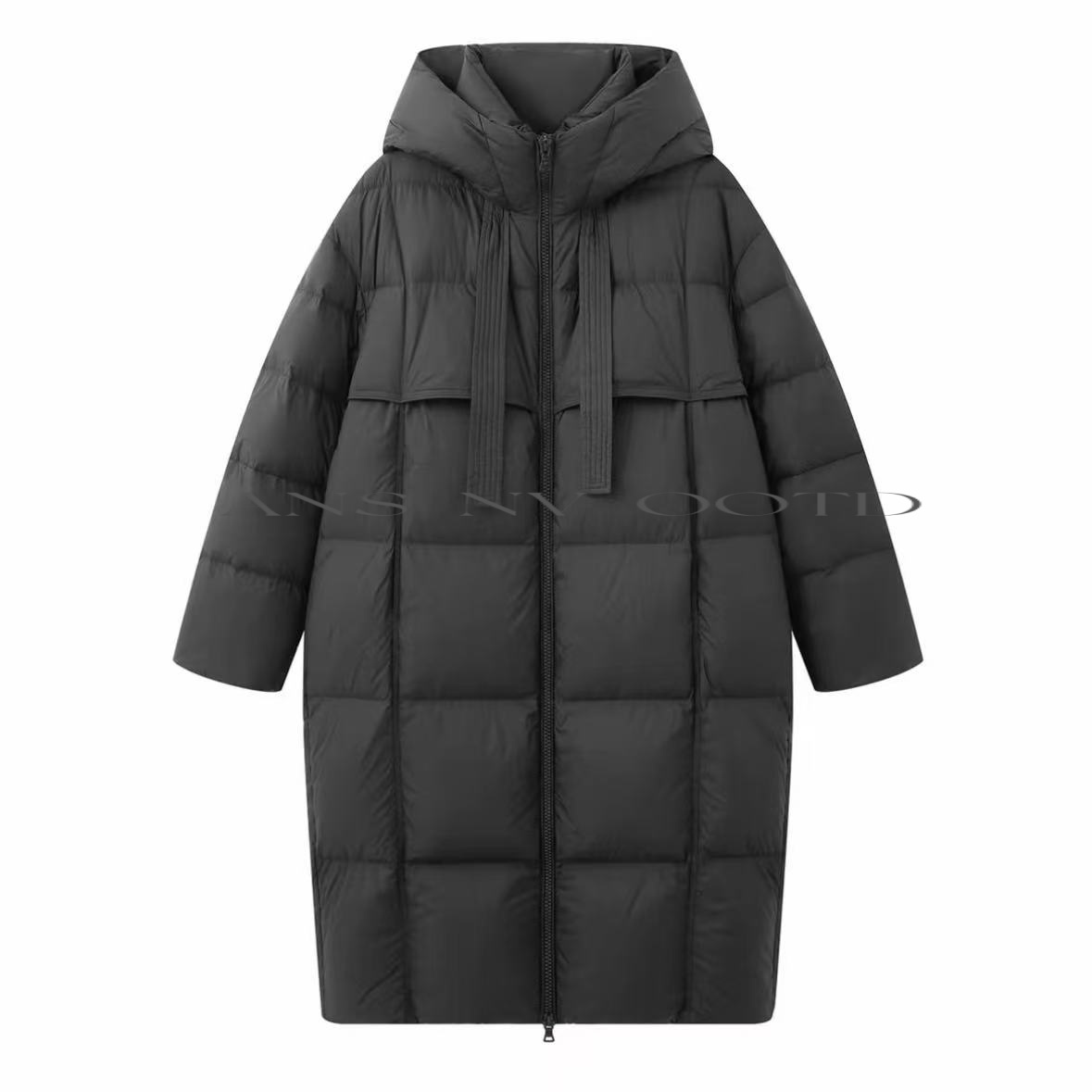 [艾家商家服饰】女装2025冬季新款时尚休闲长款连帽羽绒服4131