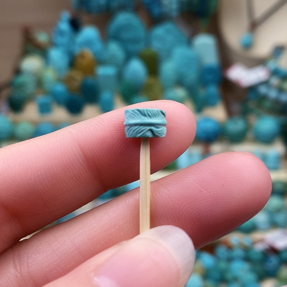 绿松石珠宝奇石未镶嵌7.5mm