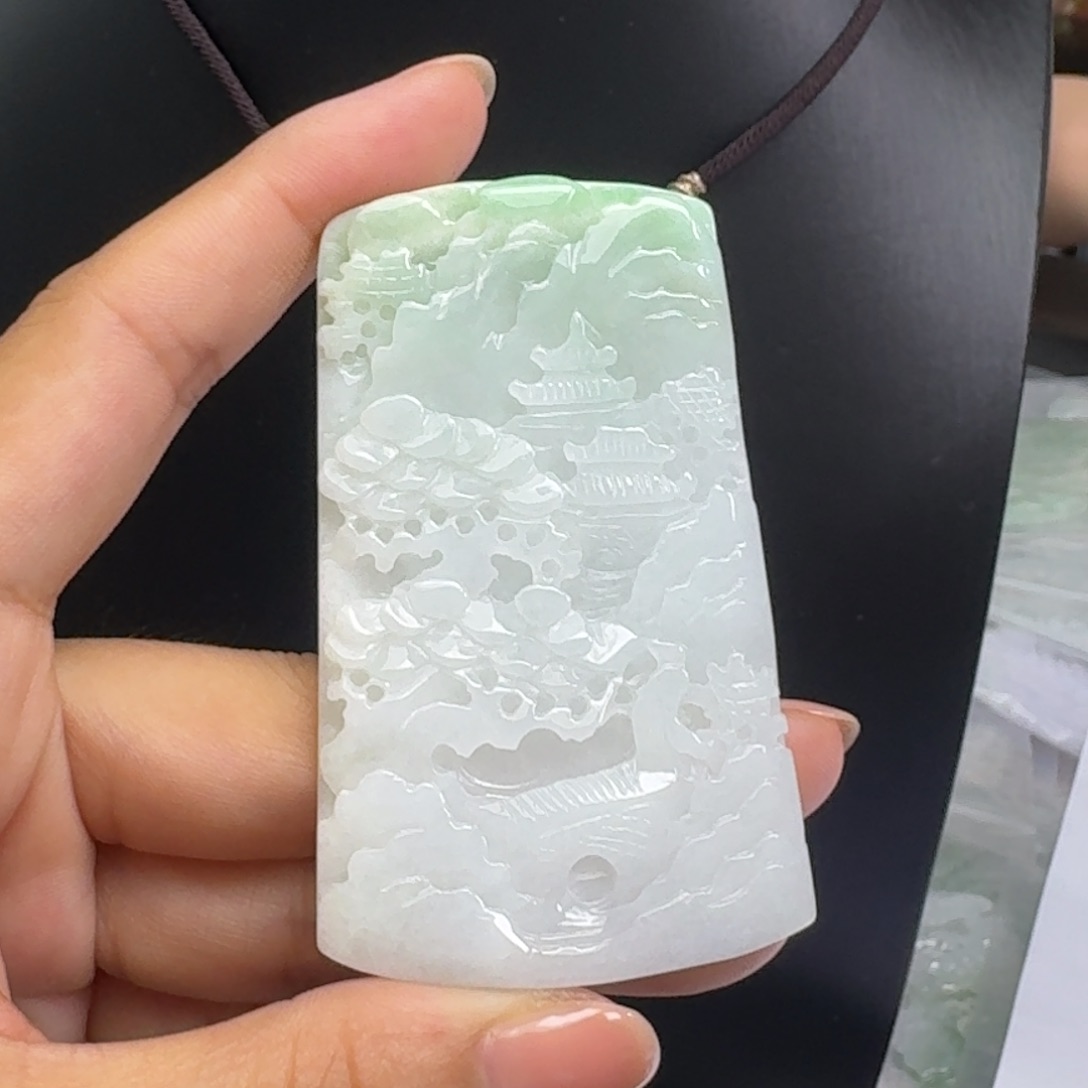 翡翠未镶嵌颈饰天然