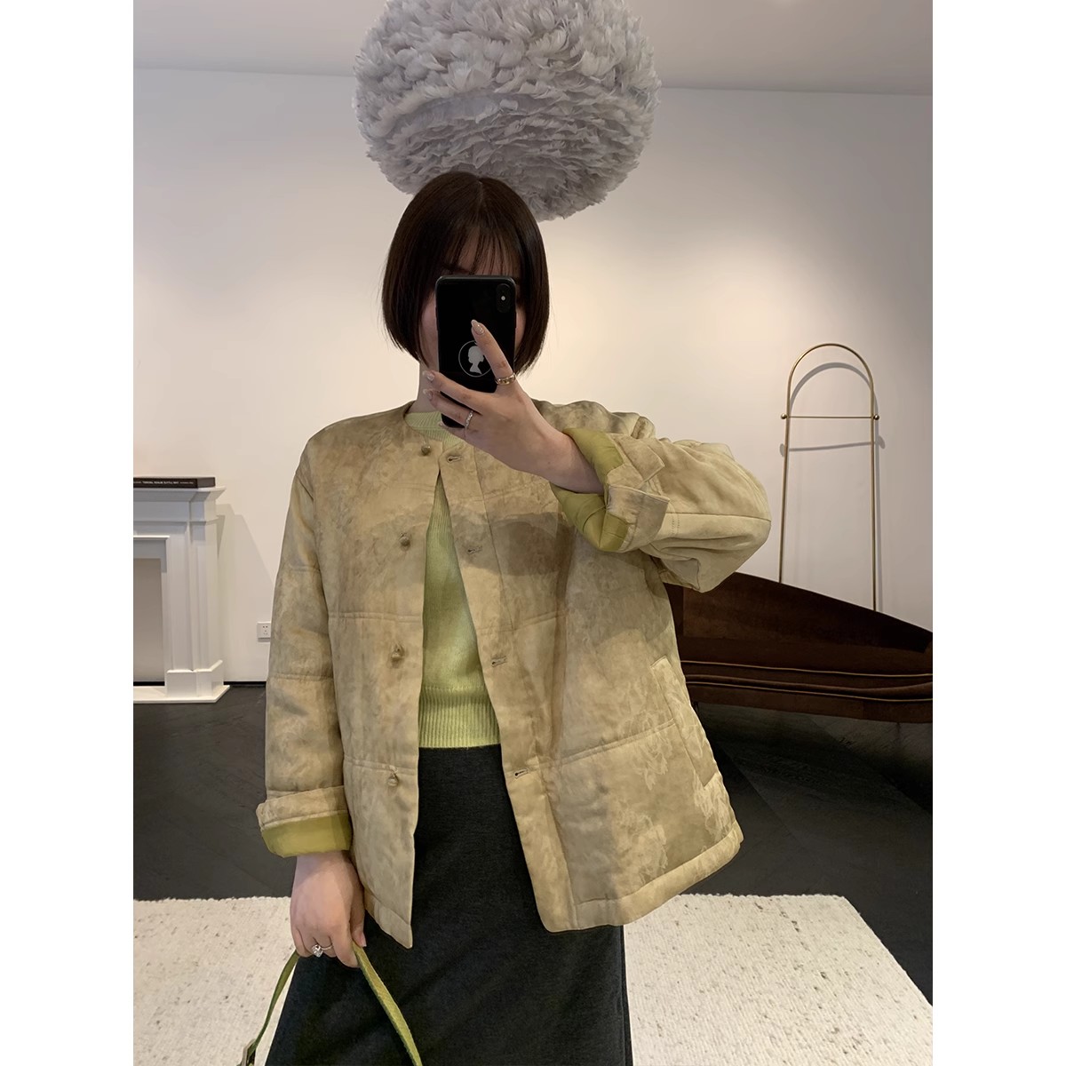 1.13早十点开价_姜安妮_流光粉蕴~新中式国风提花真丝盘扣外套