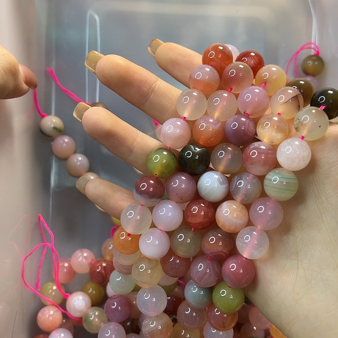 玛瑙/玉髓合金珠宝半成品盐源玛瑙卡12一条