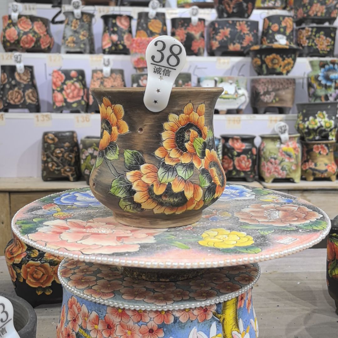 红泥花盆景德镇花盆