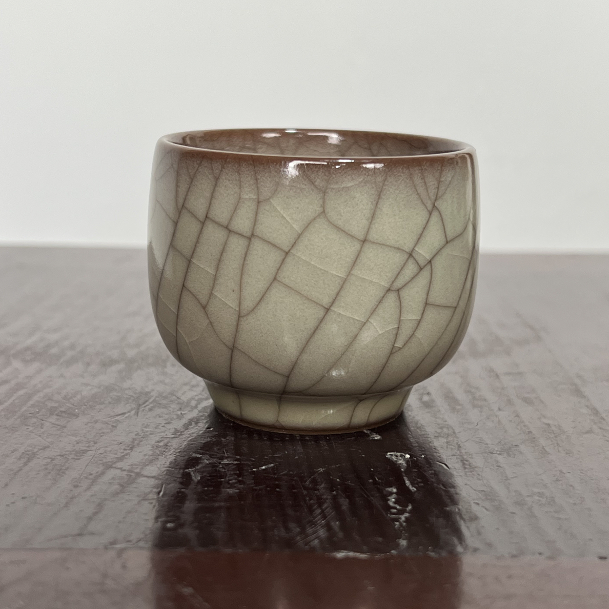 龙泉青瓷陈路军传世哥窑主任杯闻香杯水杯手工杯