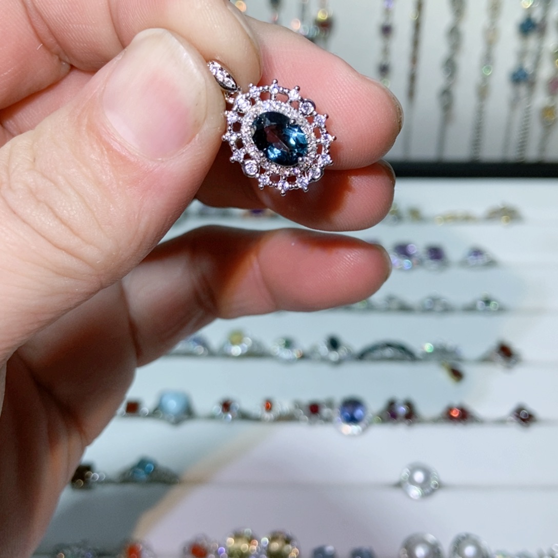 紫晶珠宝半成品9K金镶嵌