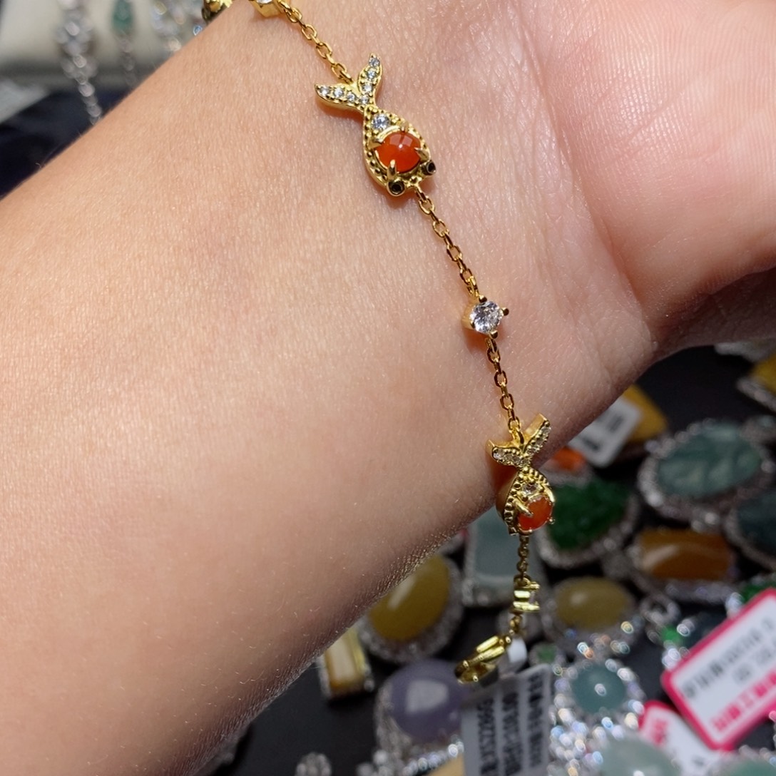 翡翠手链银S925镶嵌j j o o p