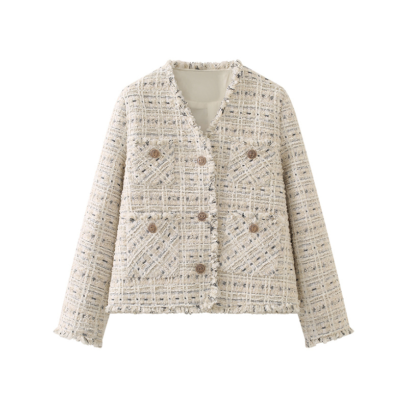 甜美高端！韩系精致有气质 简约法式小香风外套通勤百搭上衣