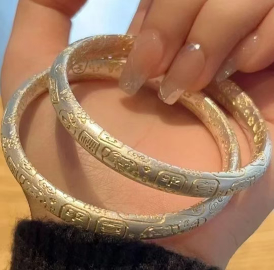 足银银制品 足银银制品 【927】描金招财猫手镯