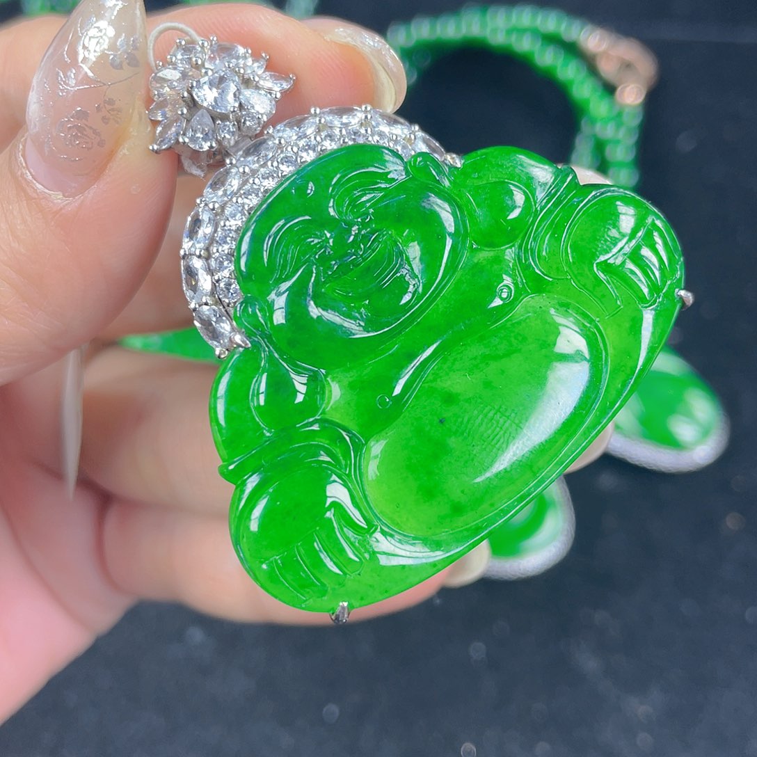 翡翠吊坠(不含链)银S925镶嵌