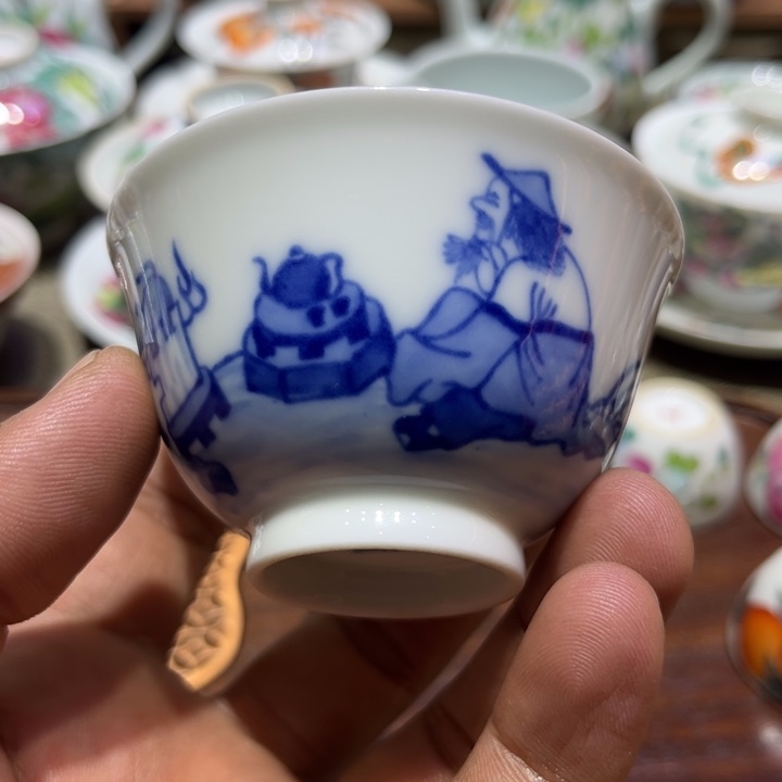 手绘精品盖碗茶杯