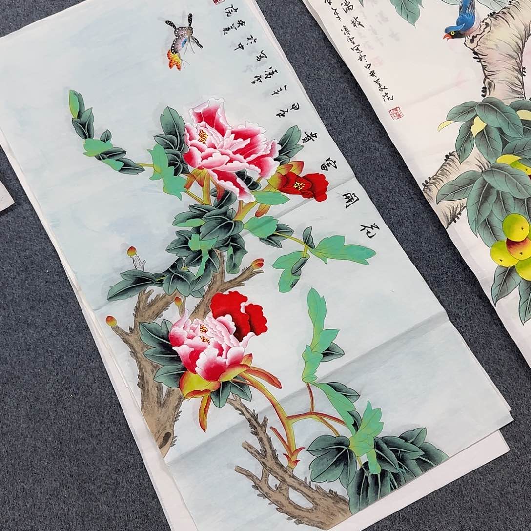 国画尺寸50X100手绘作品 