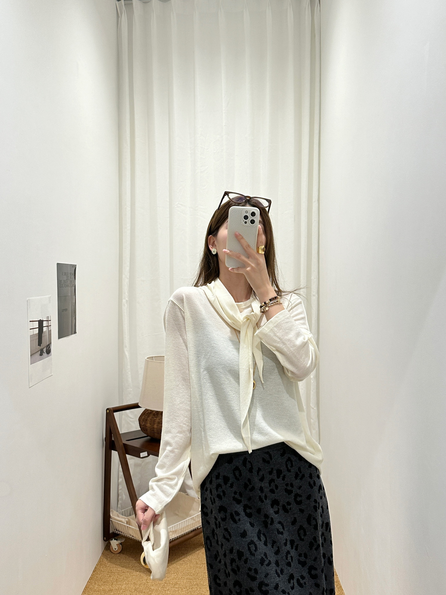 ANNENONO设计师品牌 小众新款 宽松飘带显瘦长袖上衣T恤