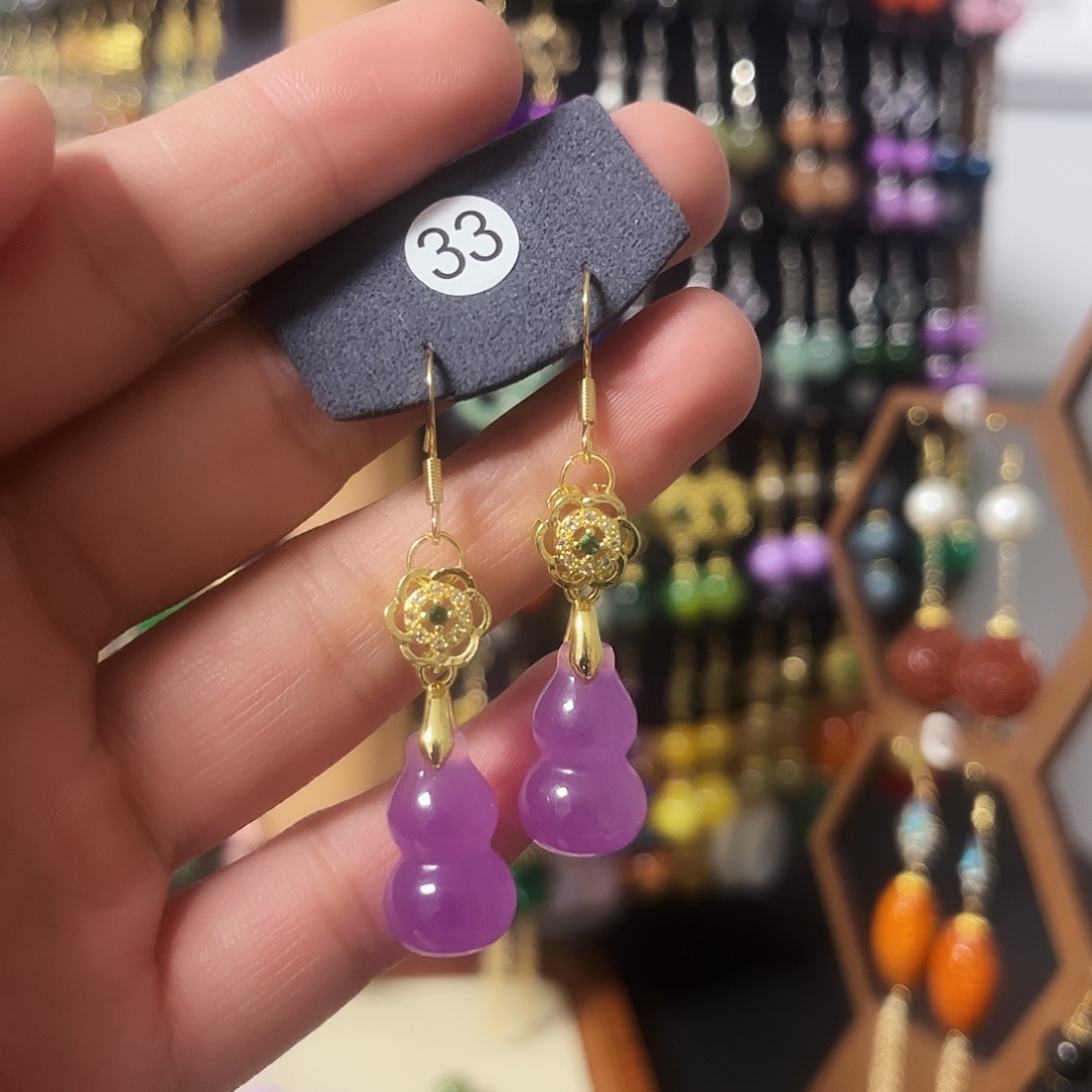 锆石纯铜925银耳饰