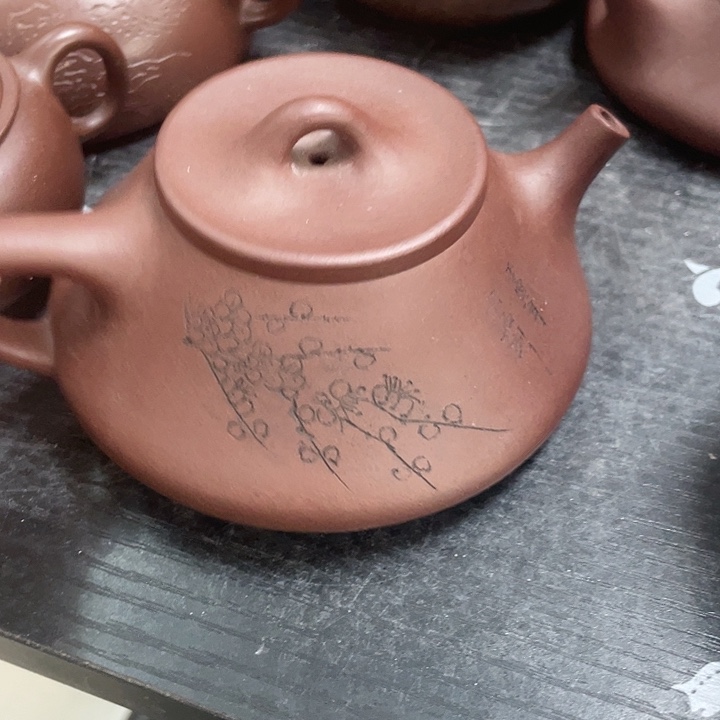 紫砂茶壶微瑕壶石瓢梅花