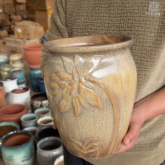 紫砂花盆高25口20—————