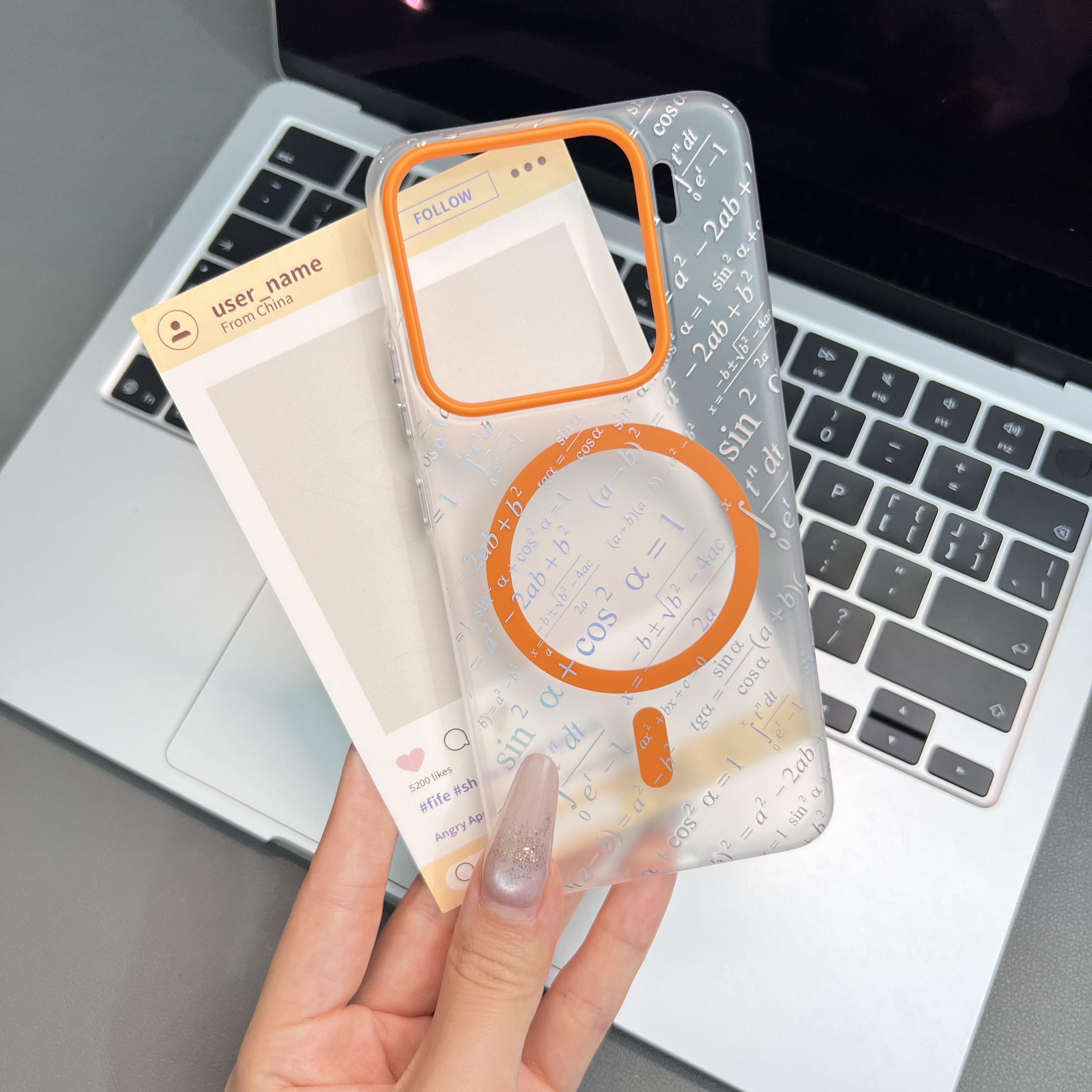 【壳百搭】适用小米15/华为mate70苹果16烫金公式透明防摔手机壳