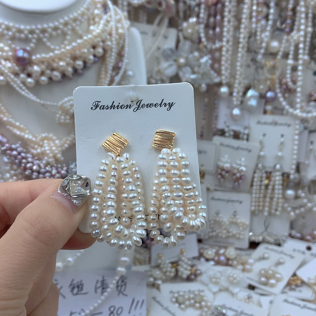 银S925镶嵌耳饰淡水珍珠