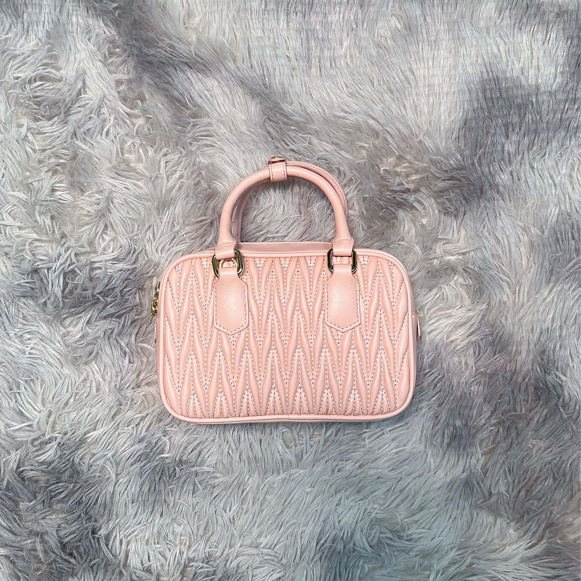 时尚百搭轻奢女包缪褶皱 粉色  0220