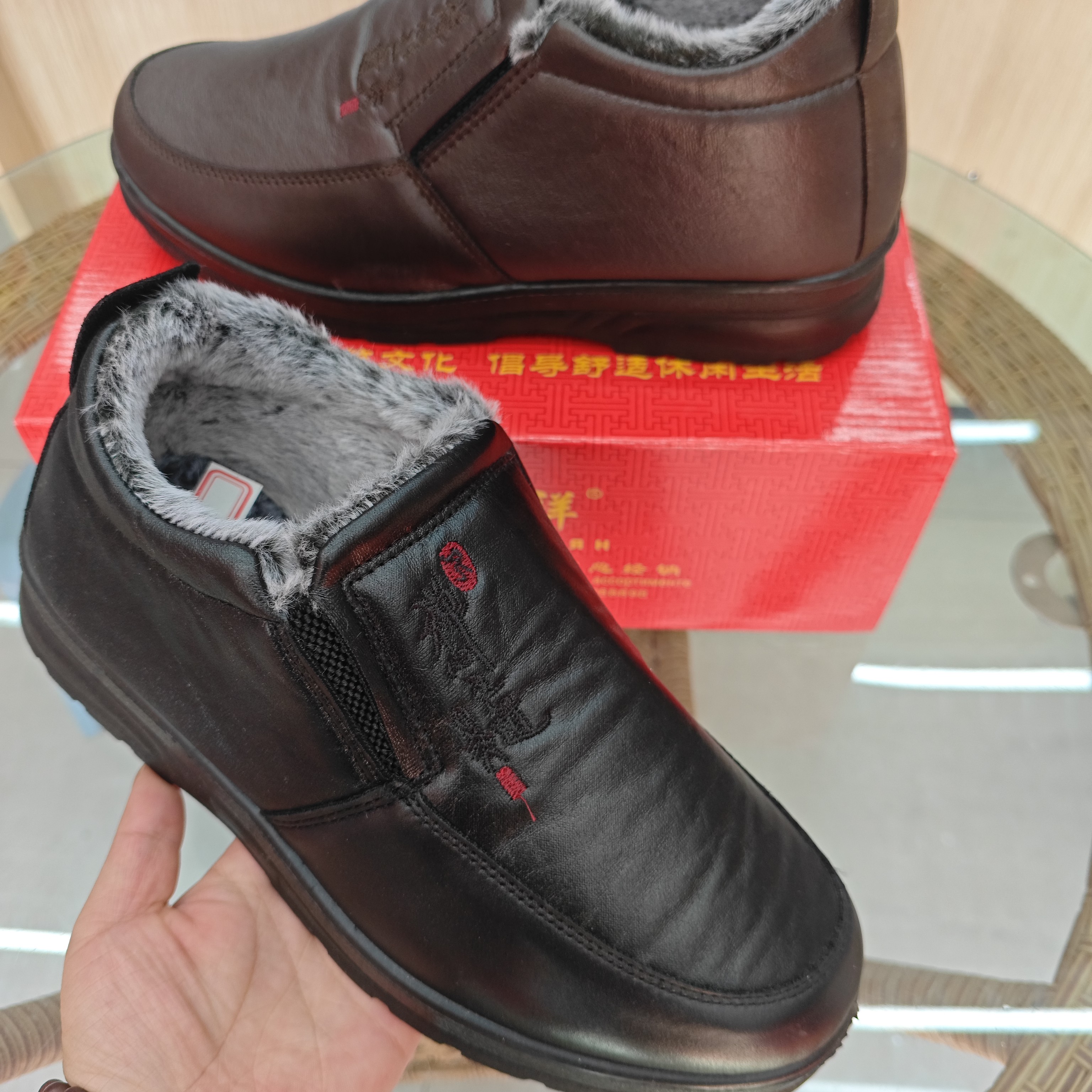 5028超轻底高档超纤皮防水皮面男靴