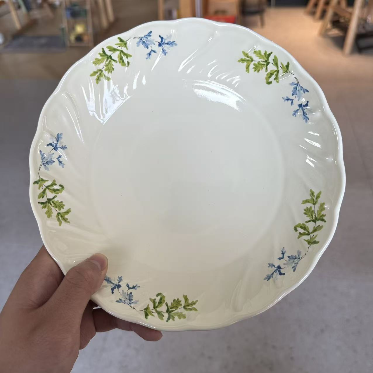XCZ兔尾草陶瓷盘口径21cm 高4cm