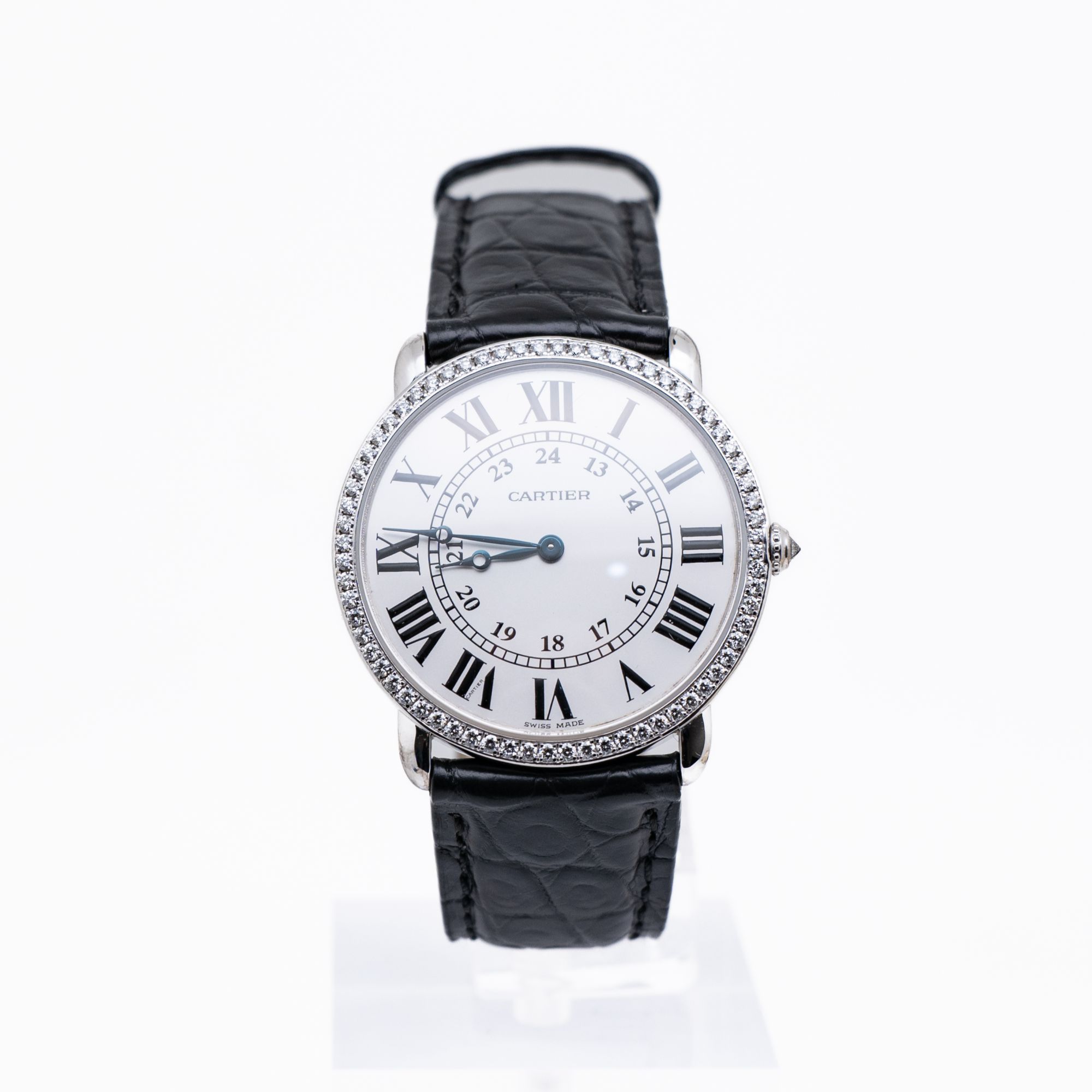 99新 Cartier/卡地亚 伦敦WR000551 36 白金原钻 手动机械 单表