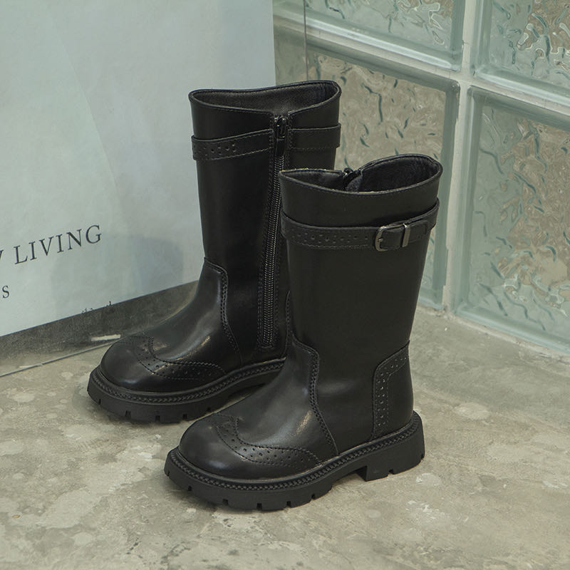 N.N【真皮】儿童大头娃娃真皮高筒靴 单 25008