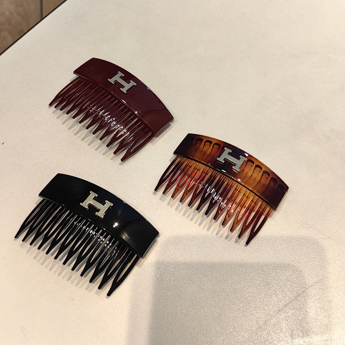 韩国东大门复古高级感H字母发梳简约设计刘海齿梳显白发梳头饰女