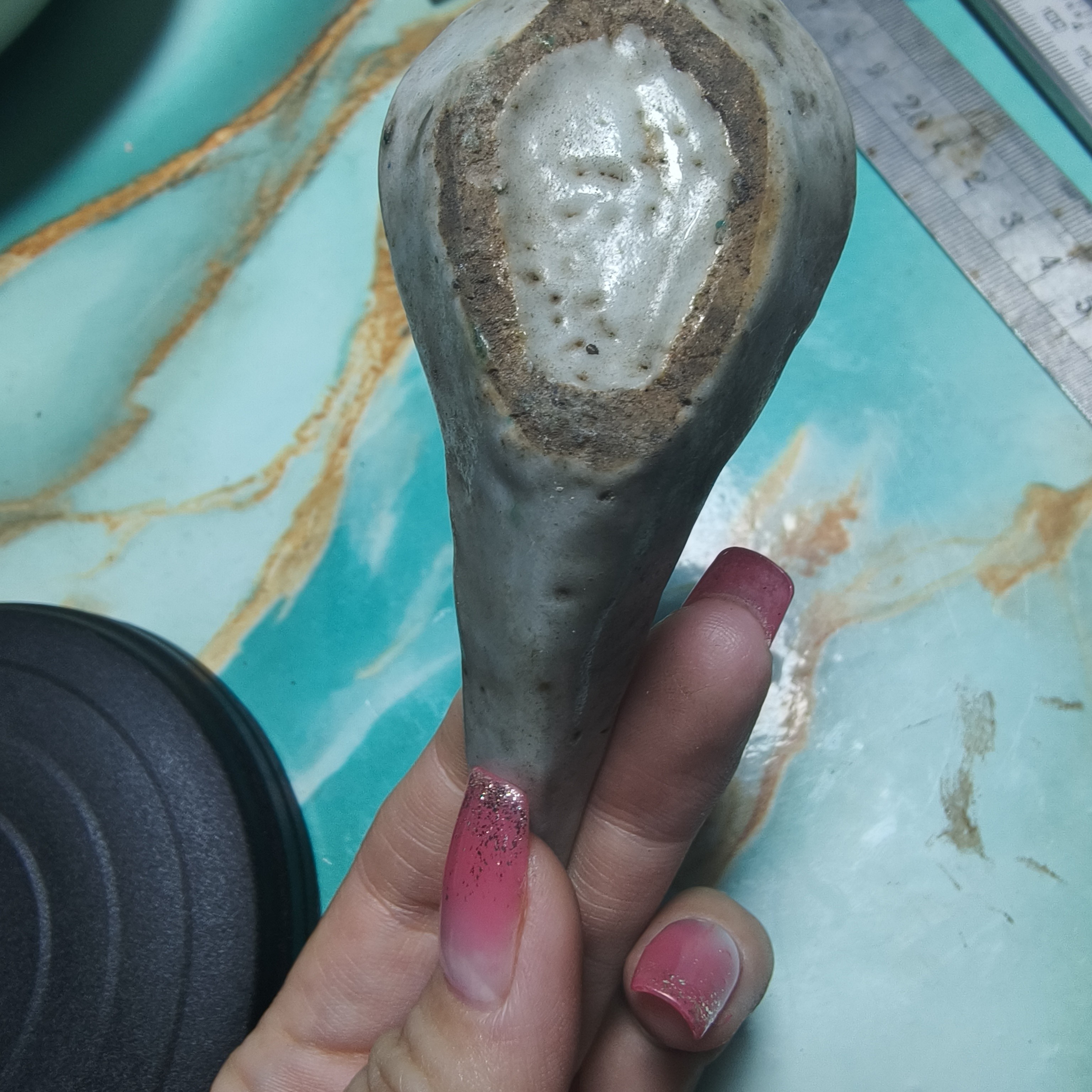凤尾银杏花青花高温花边小勺
