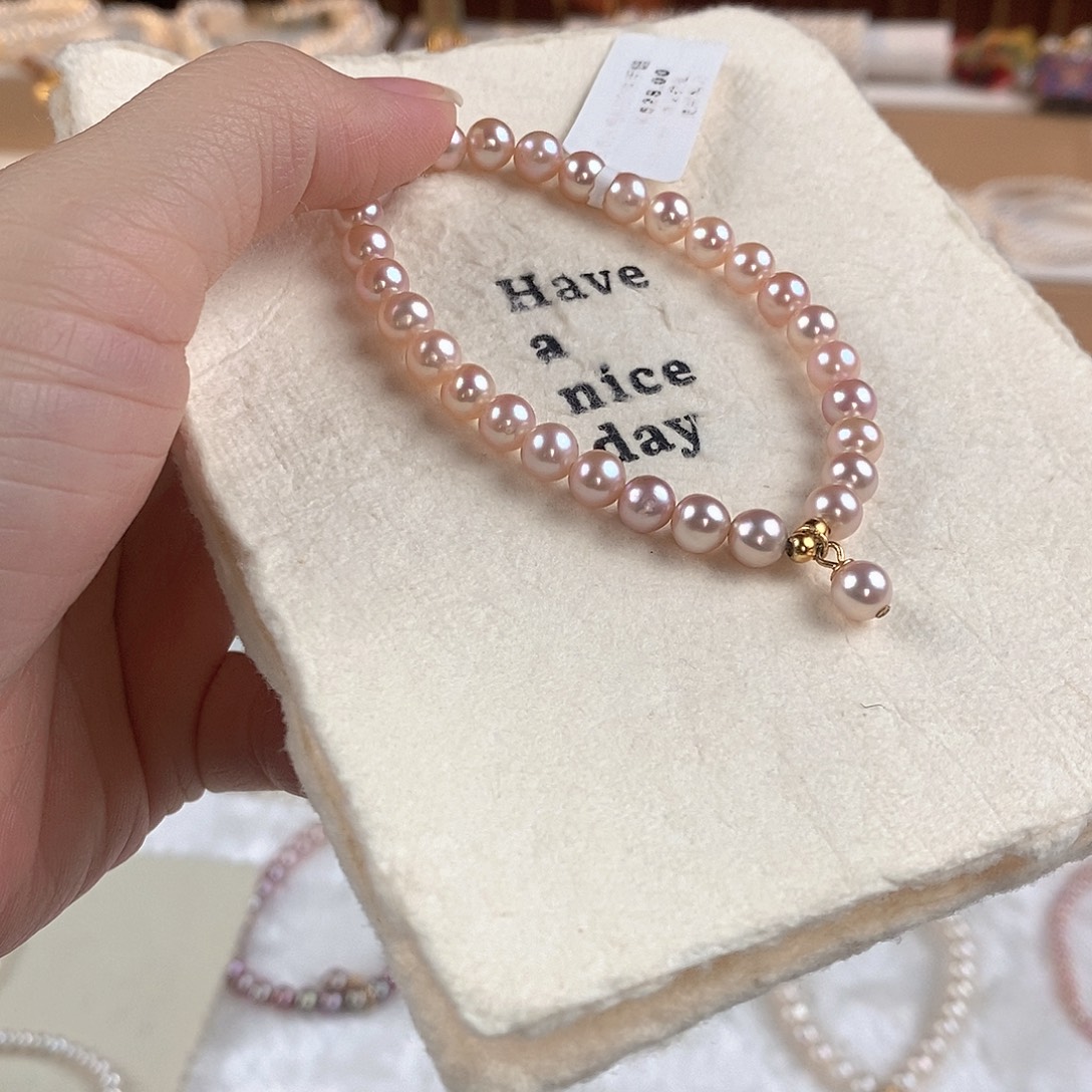 银S925镶嵌手绳淡水珍珠