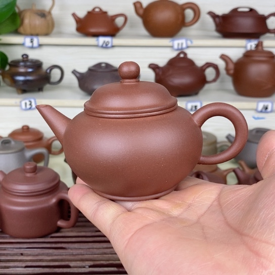 紫砂茶壶风釉羊角山紫泥水平160cc左右半手工