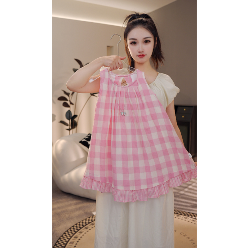 【爱丽丝甜梦】女童裙子2025新款格子背心裙中大童儿童洋气夏季9708