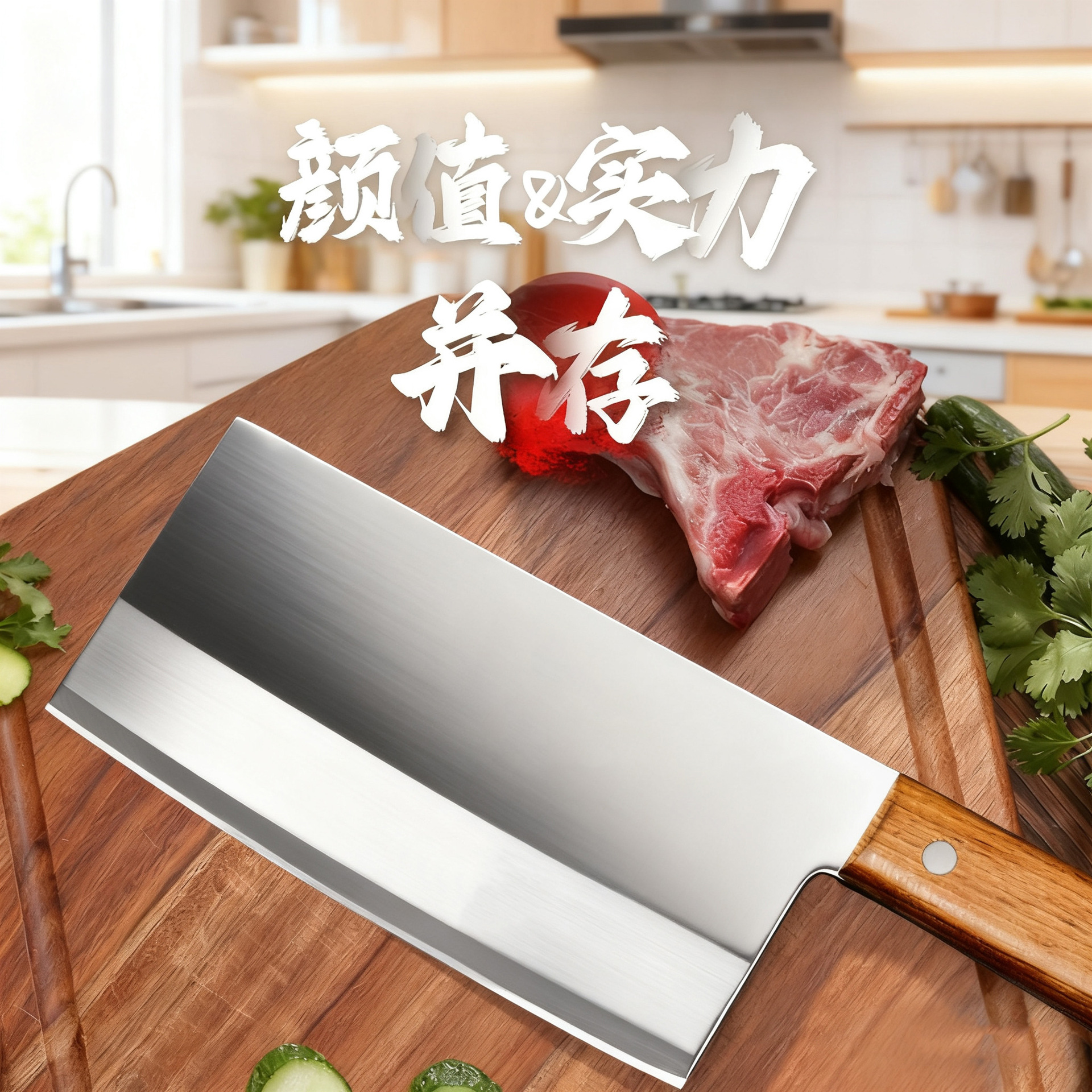 厨房家用锋利切菜切肉厨师专用斩切刀两用刀斩鸡鸭鱼排骨