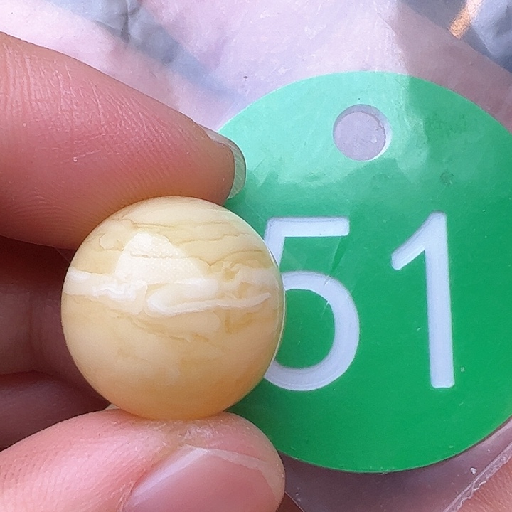 蜜蜡裸石未镶嵌花粉16.3m m