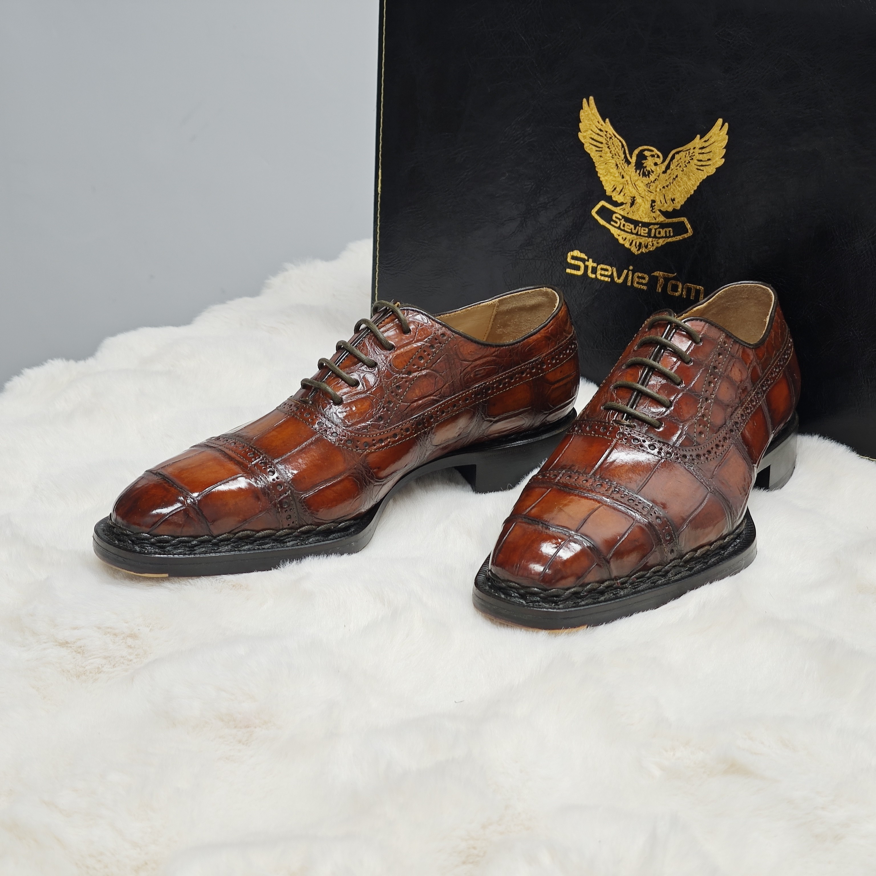 意大利汤姆史蒂芬男士真皮英伦风皮鞋纯手工固特异皮鞋挪威缝皮鞋