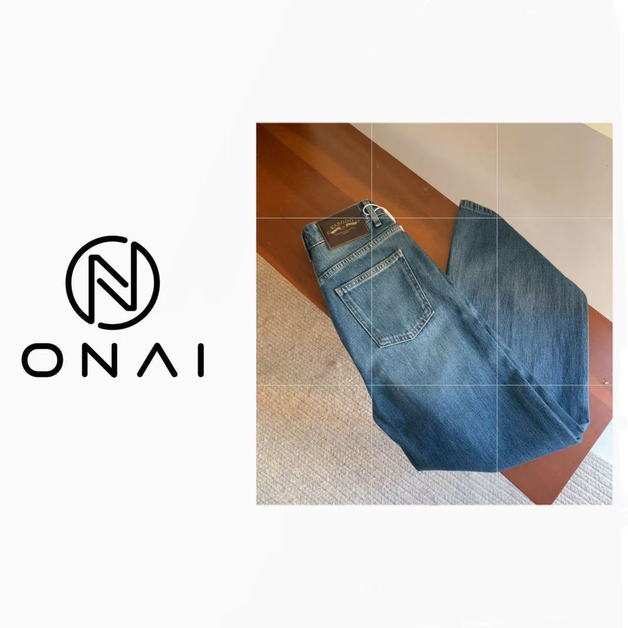 【Onai】中高腰高弹力女四面弹牛仔裤高腰长裤秋装显瘦68511