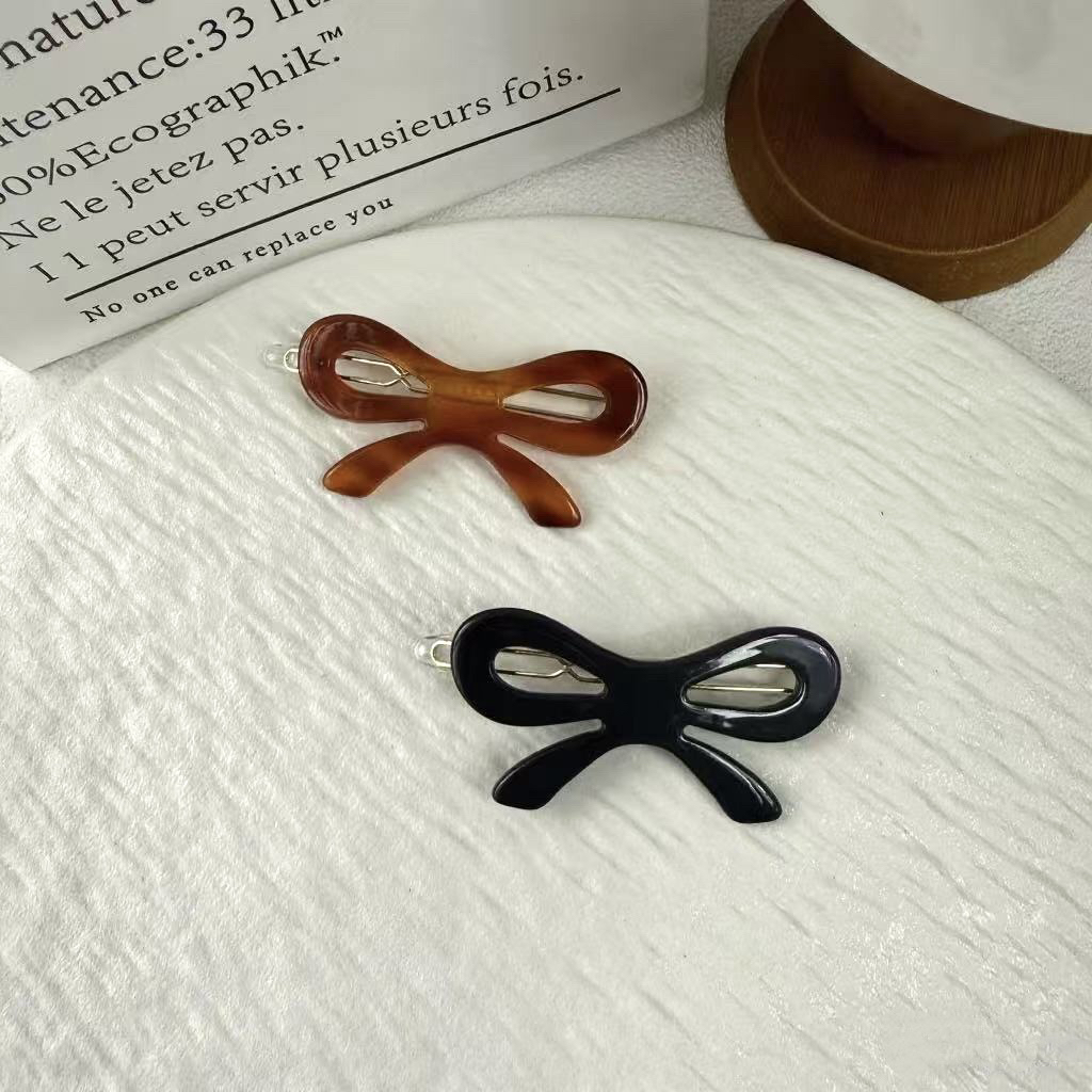 【钰韩】经典百搭蝴蝶结小边夹精致简约刘海夹青蛙扣时尚