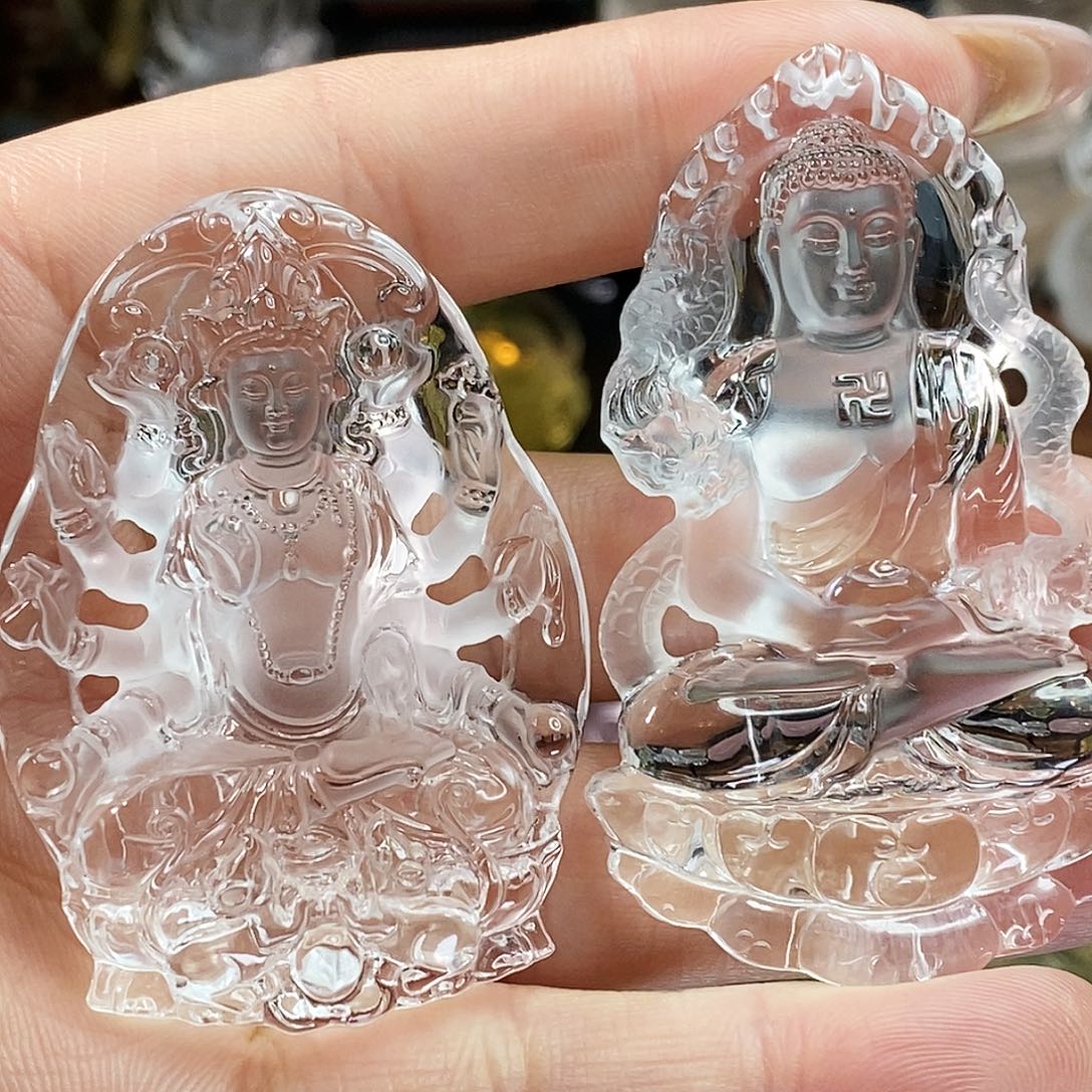 水晶颈饰未镶嵌开**好吊坠