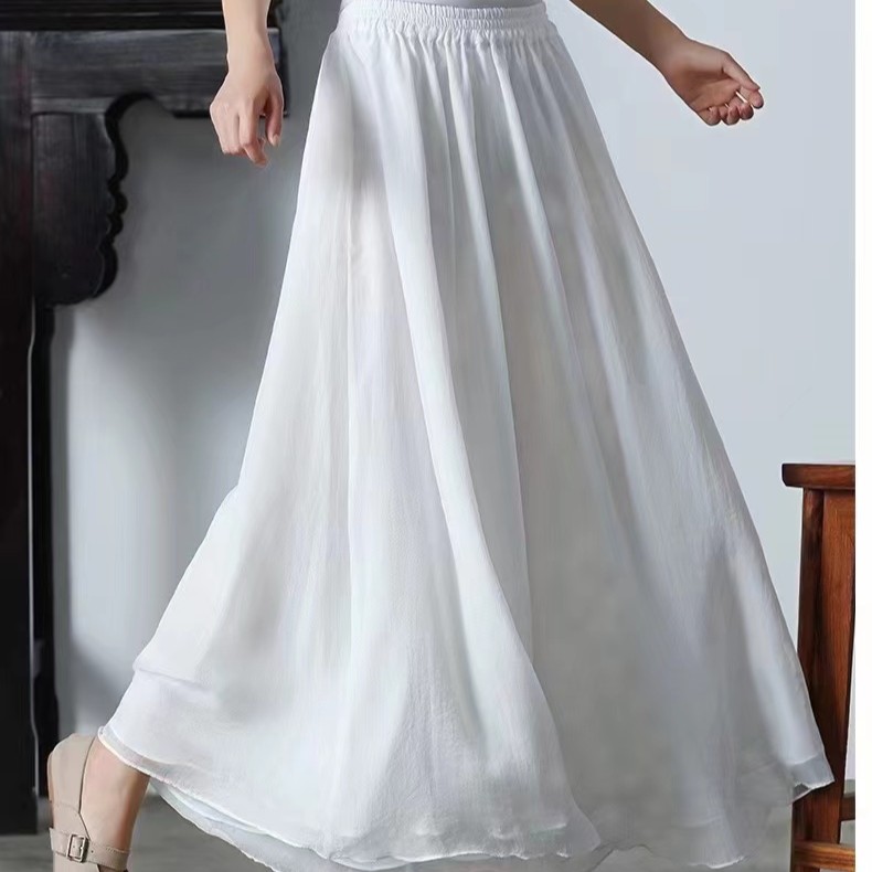 云起（再见时光）高品质夏季双层纯色休闲百搭阔腿裤