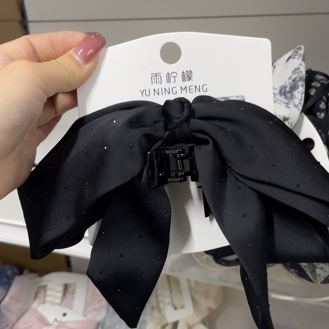 非金属亚克力蝴蝶结马尾夹