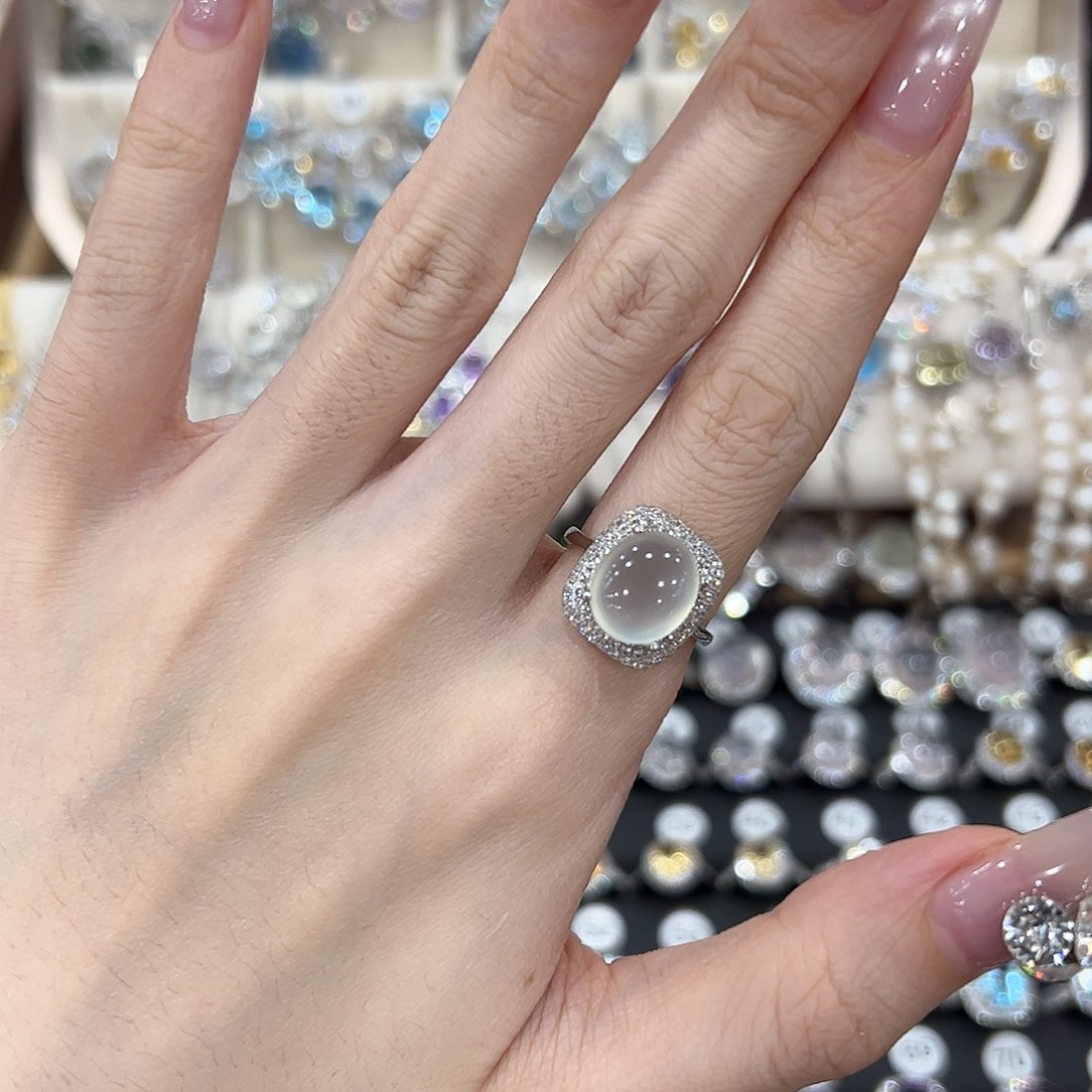 —***岫玉银S925镶嵌戒指