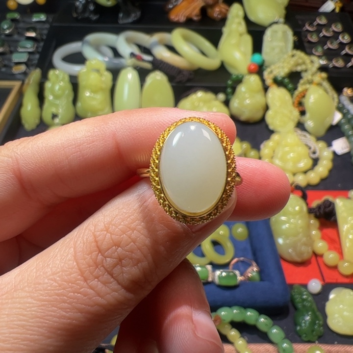 和田玉颈饰银S925镶嵌