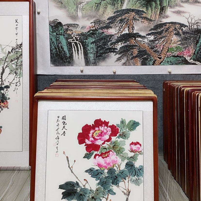 【闪购商品】国画书画作品带框65×65厘米