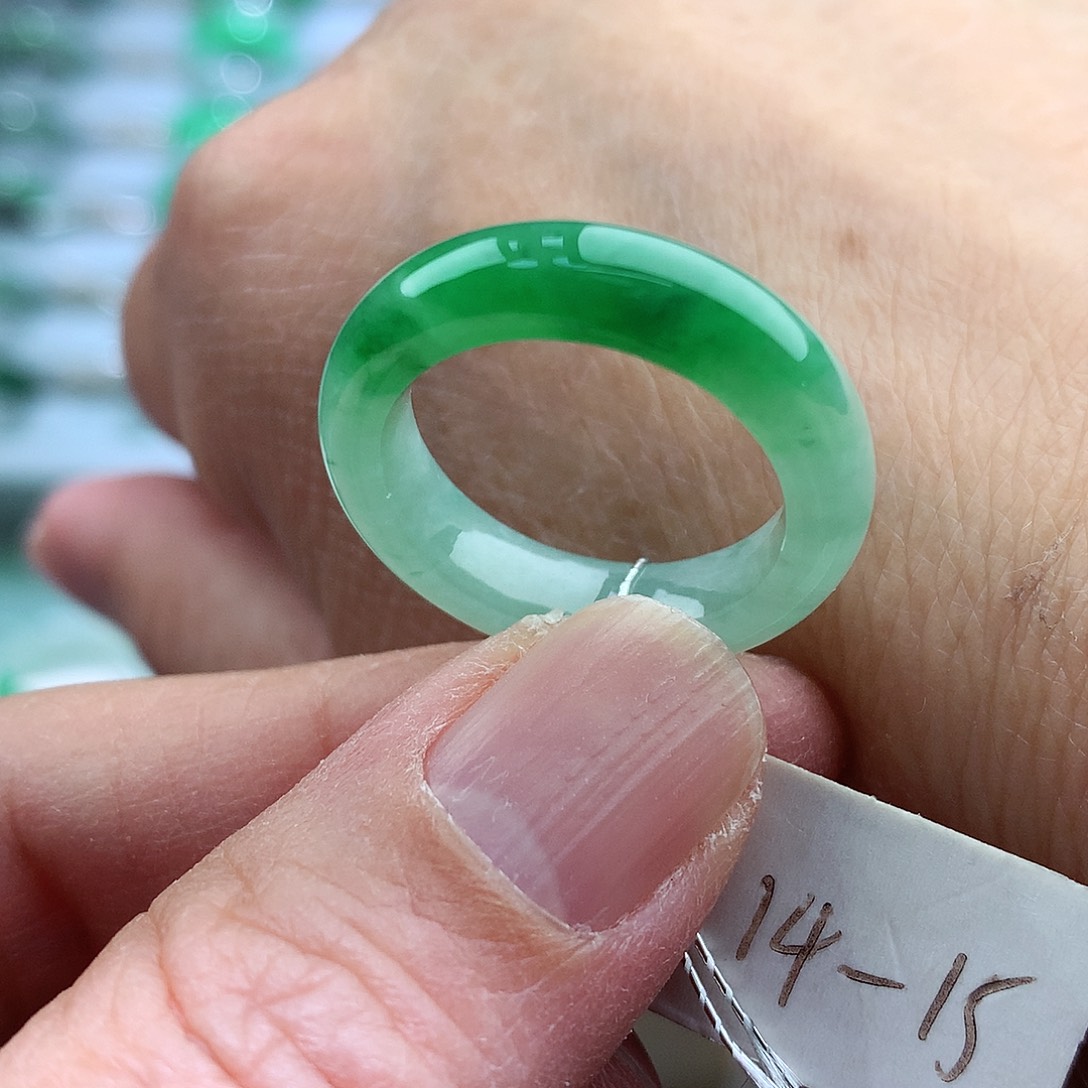 未镶嵌戒指翡翠14-15号