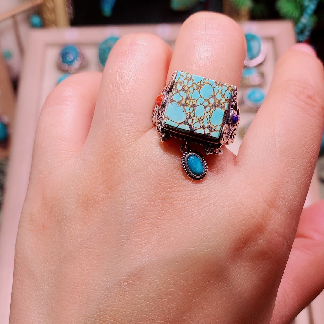 绿松石银S925镶嵌颈饰