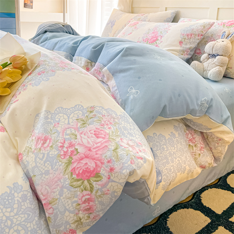 四季纯棉床上四件套100全棉床单被套2025新款宿舍单人床上三件套