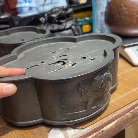 蜜安罐瓷香炉锡茶则