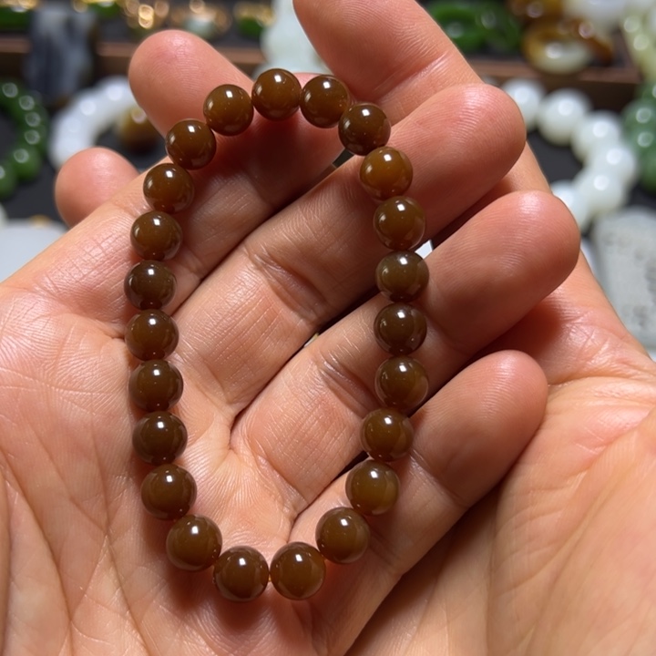 和田玉手串卡8未镶嵌