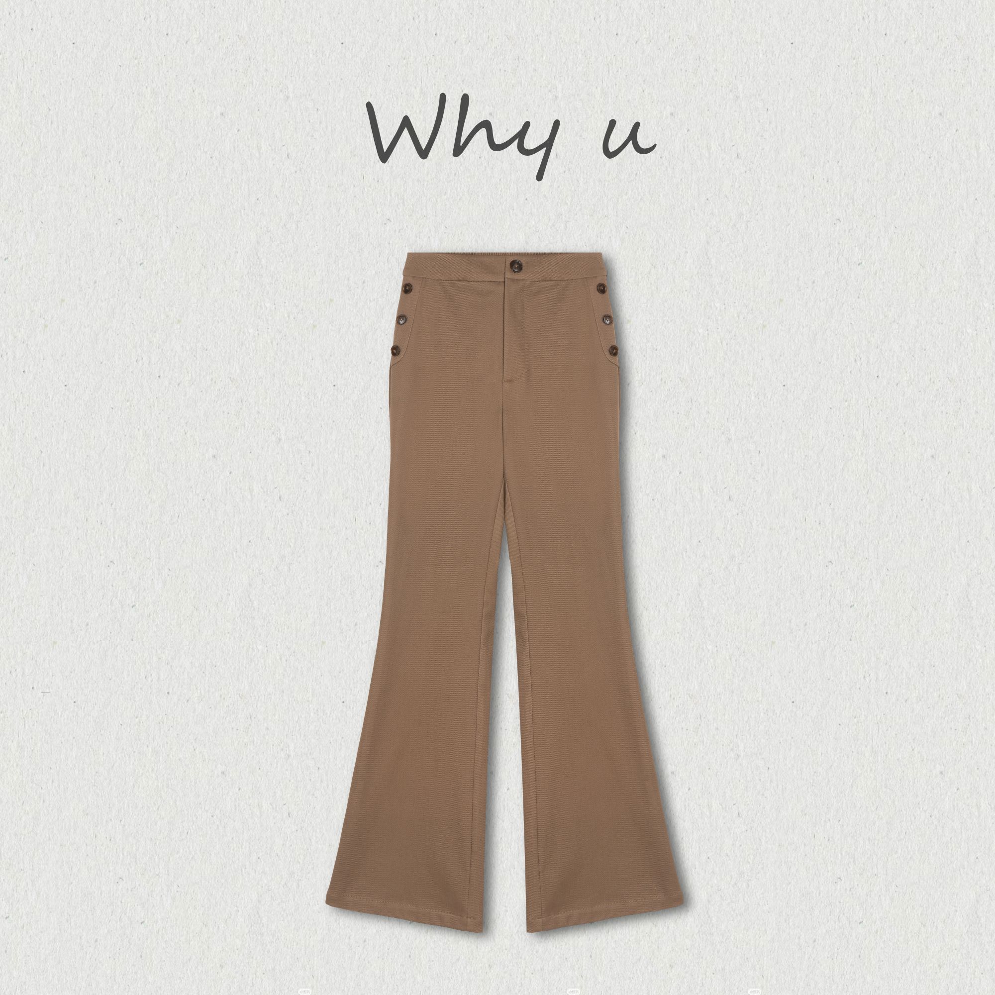 WHY U-25AW秋冬棉混纺直筒垂感设计师款时尚微喇裤【月汐】